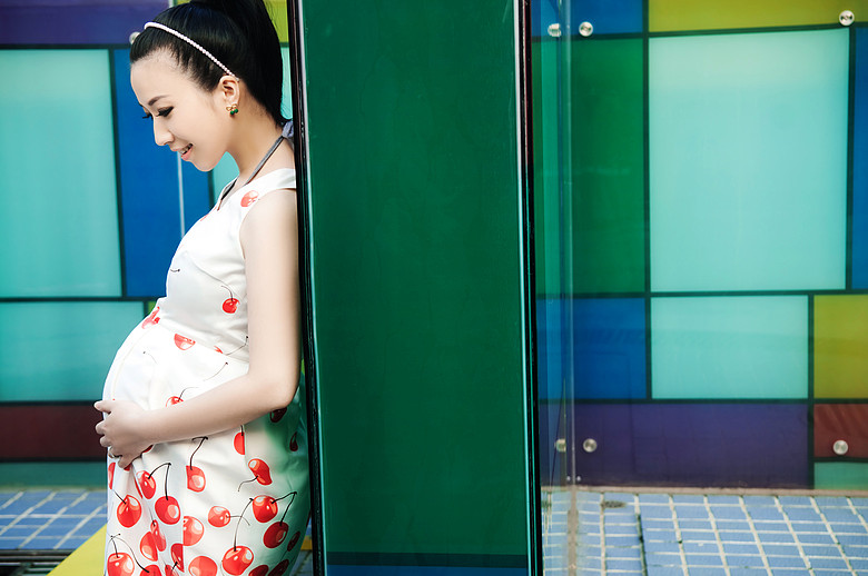 怀孕七个月时拍的照片