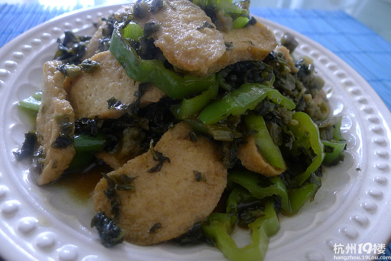 悦妈家的甜椒-素鸡腌菜胸肉-素食菜谱-素食主义冷冻鸡美食煎多久能熟图片