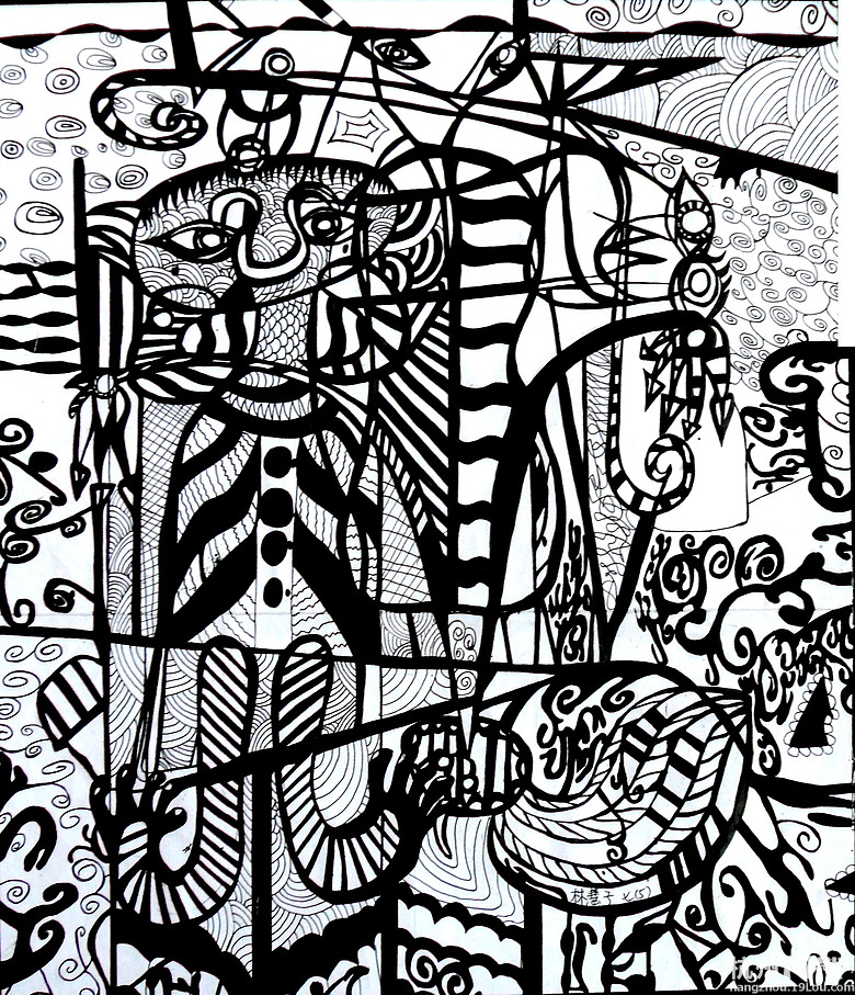 学生线描作品-中学教育论坛-杭州19楼