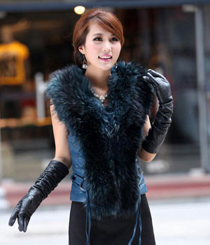 海宁皮草 绵羊皮<em>羽绒</em>服皮草<em>马甲</em> 大貉子<em>毛领</em>. 上