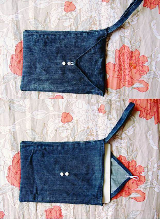 自己动手牛仔裤DIY出来的iPad包-风格设计-装