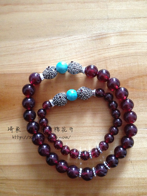 店主纯手工制作 <em>母女</em>/母子石榴石<em>手链</em> 马克赛石