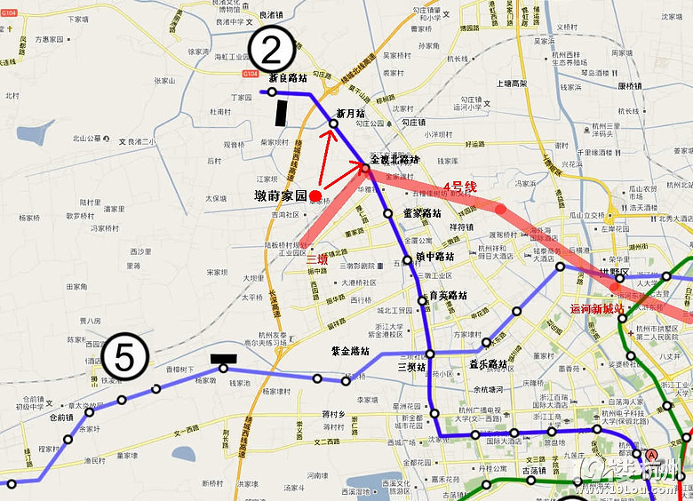 清晰版杭州地铁规划图-都市阳光 和苑 乐苑-杭