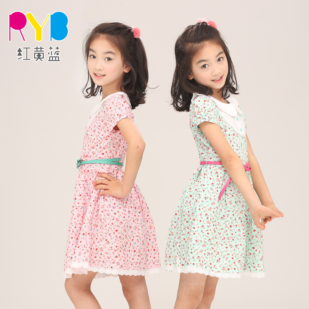 RYB红黄蓝童装 2013<em>夏装</em>新款 <em>女童</em>韩版碎花连