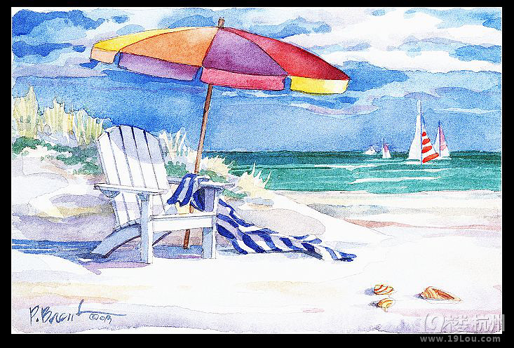 搏美装饰画 夏威夷海滩风景 宜家装饰画 裱框画 卡纸画 有框画-居家-杭州19楼