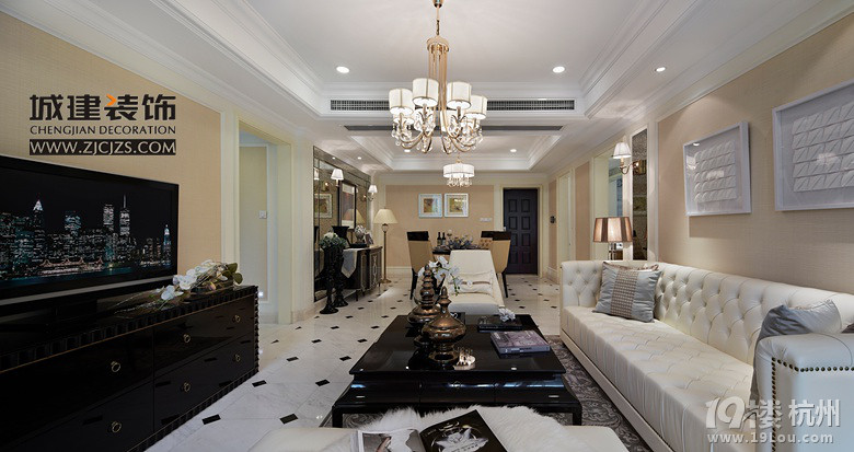 城建装饰_客厅_沙发墙_装修效果图_杭州19楼