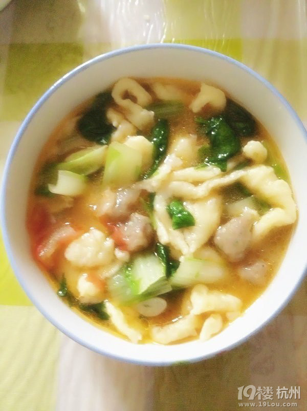 西紅柿青菜雞蛋疙瘩面