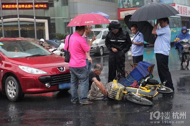 大伯清早出门玩鸟 没想到被撞了-开车那些事-拉