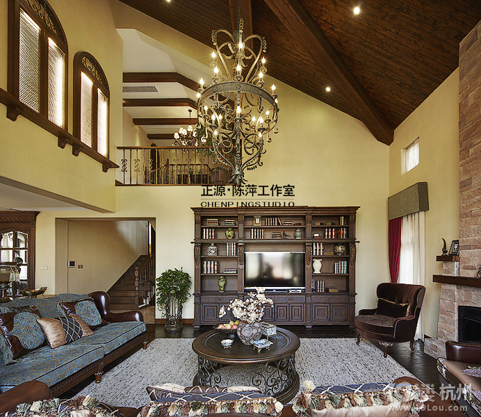 桐庐别墅:【正源装饰陈萍工作室】美式之韵-正