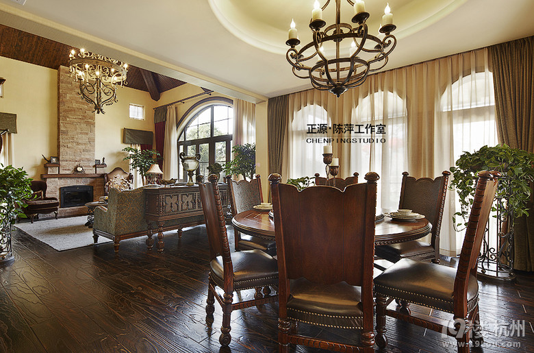 桐庐别墅:【正源装饰陈萍工作室】美式之韵-正