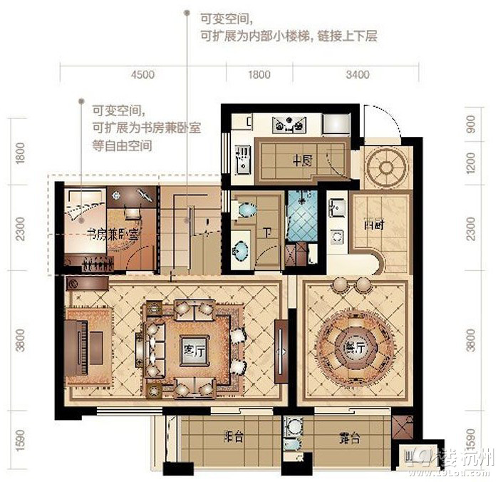 东和云第样板房三室两厅一卫一厨-设计会所-杭