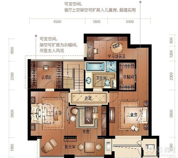 东和云第样板房三室两厅一卫一厨-设计会所-杭