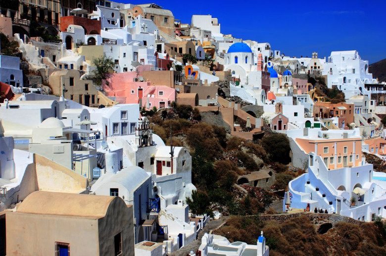 蓝白之中的 圣托里历 Santorini-美景-养眼搞笑-