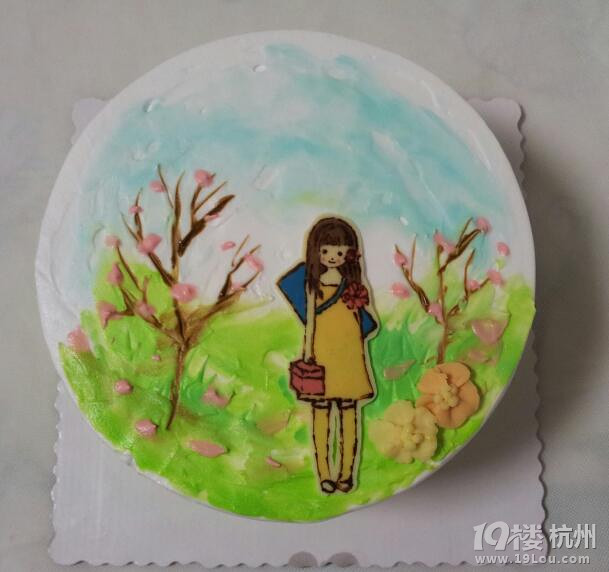 《lisa优焙》-手绘风奶油生日蛋糕+巧克力转印