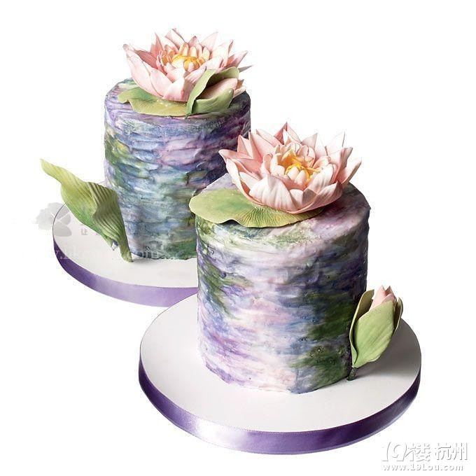 精致可愛的迷你翻糖婚禮蛋糕~