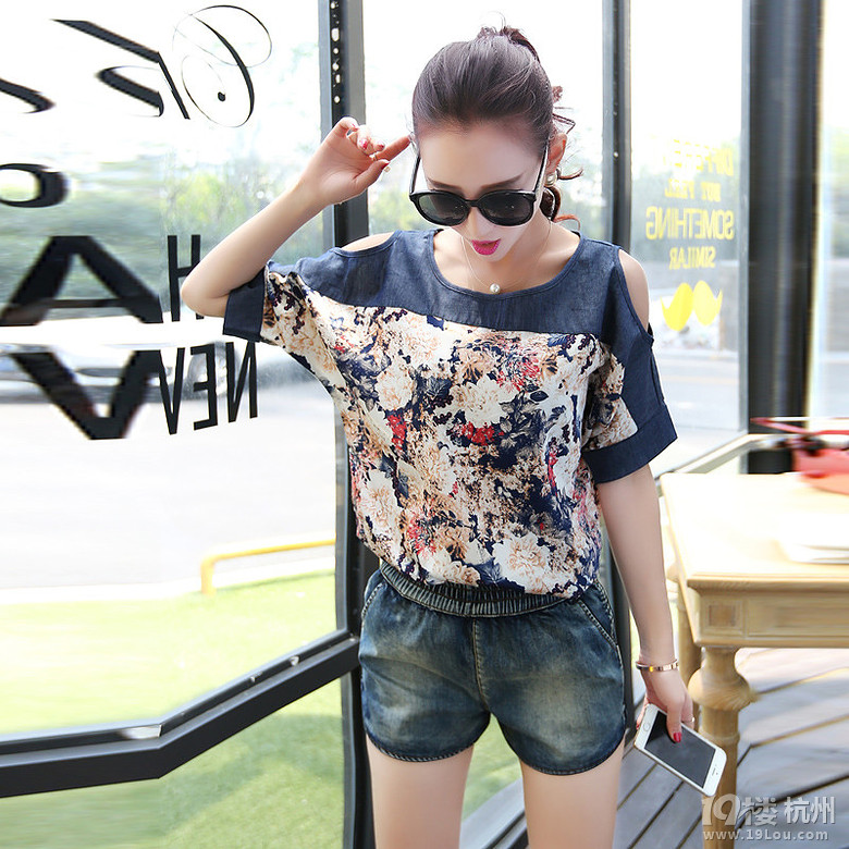 女装套装新款 韩版修身圆领套头女士两件套套