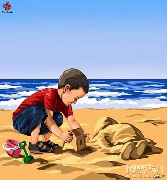 叙利亚男童逃难伏尸海滩 全球为其悼念