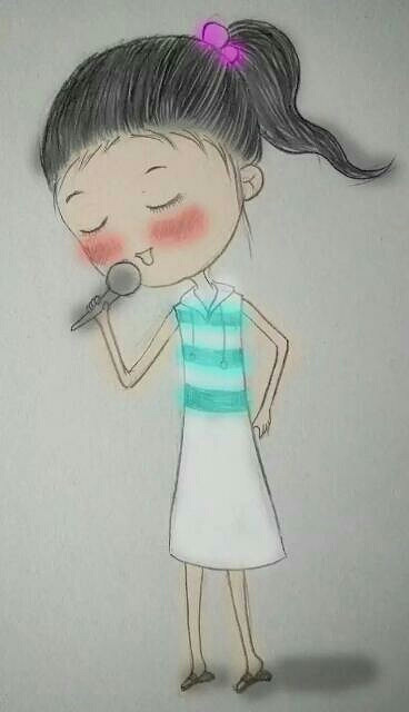 女儿说,长大了她想当歌手!好吧,那就画画-妈咪