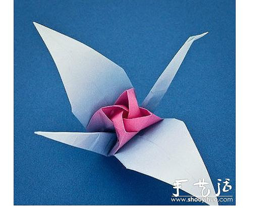 折纸玫瑰千纸鹤的教程