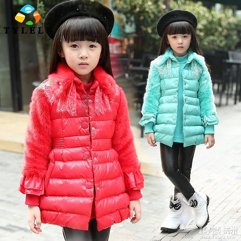 季新品韩版可爱毛领纯色保暖棉服套装两件套-
