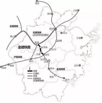 工期三年,2020年建成通车后,富阳,桐庐,建德,淳安等杭州南部县市的图片