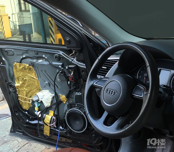 順德樂從汽車音響，奧迪Q6改裝喇叭+車立靜隔音—容桂尚韻
