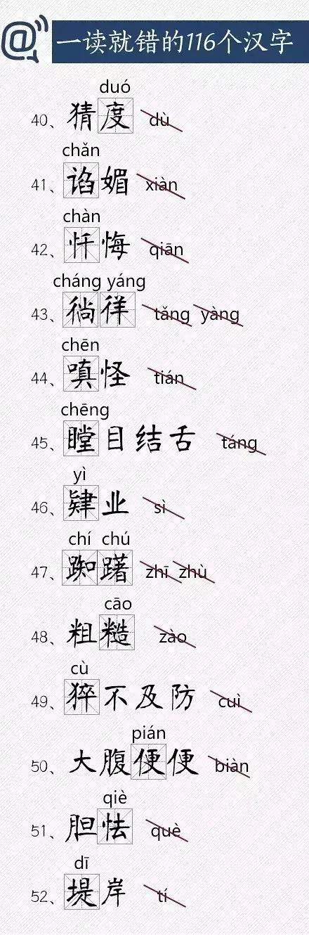 小學(xué)考試�？嫉�116個漢字，很多孩子卻一讀就錯！