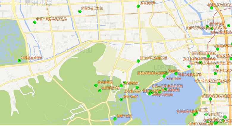 最新杭州市第二课堂分布图局部