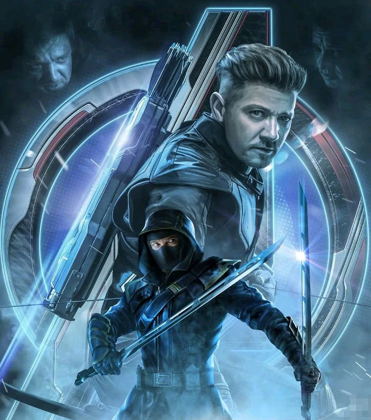 复联4最新人物海报,历代造型集结一起,鹰眼形