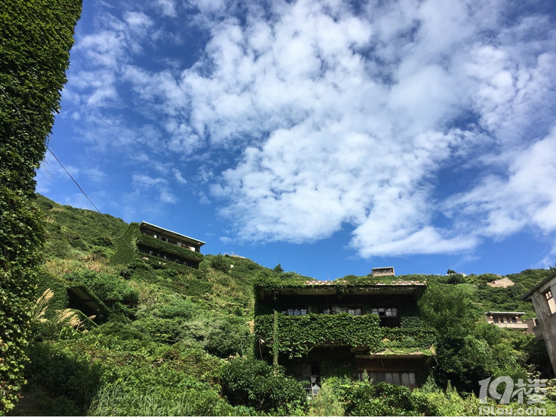 剩泗列島上的后頭灣村， 每座建筑物都被綠植覆蓋，恍若置身森林