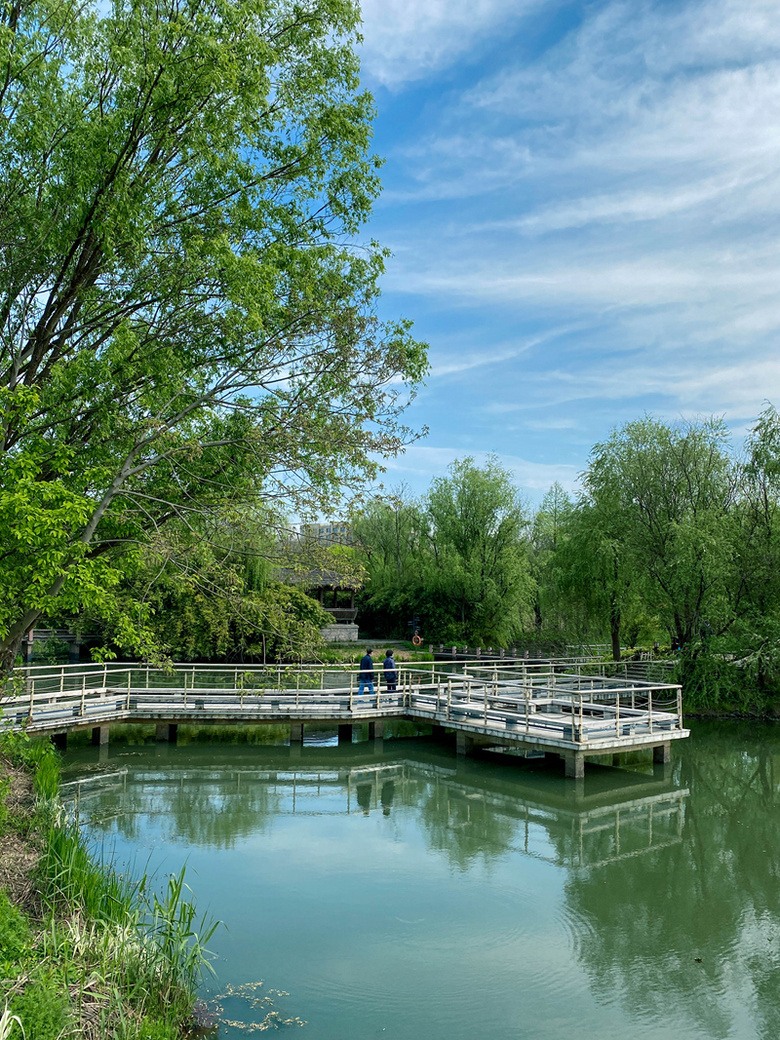 杭州·西溪湿地公园东面外围文三西路至文二西路沿湖景色