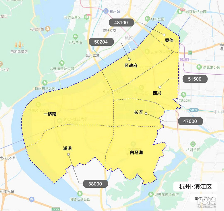 2021年杭州新房限价地图出炉！最贵70800元/㎡，最便宜12000元/㎡