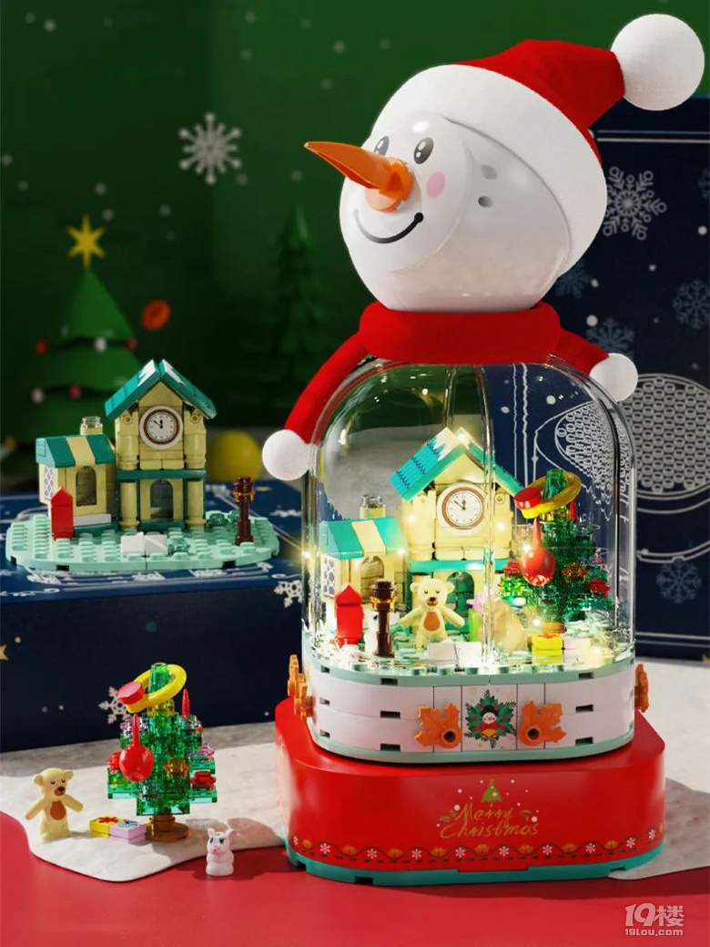 哇！這個雪人發光又唱歌：超可愛圣誕積木音樂盒，79元拿下