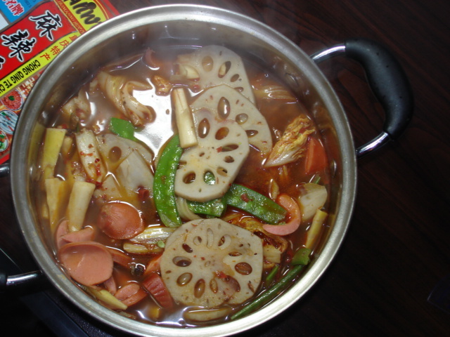 杂毛鼠的鲜花有自做的麻辣汤-美食俱乐部-杭州中国晚餐美食图片