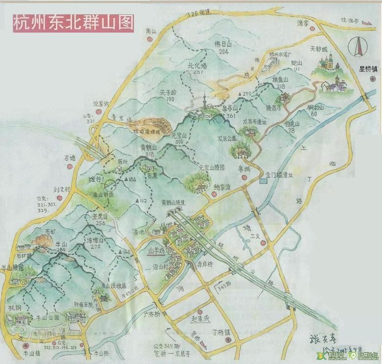 (转)杭州登山大地图-东北部-旅游先遣队-杭州1