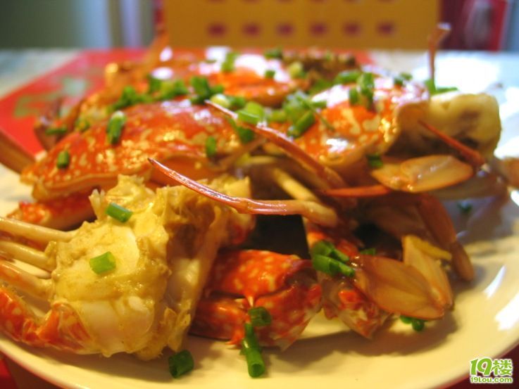 6月17号==姜葱炒 内出血的花蟹,小葱炒南瓜,还有鲜的不得了的腌笃鲜