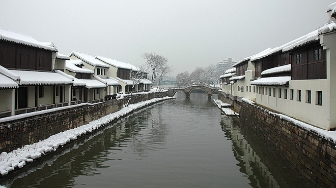 杭州的照片--雪后的小河直街-19摄区-杭州19楼