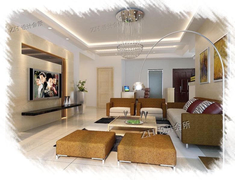 老家的一套房子:效果图-设计会所-杭州19楼