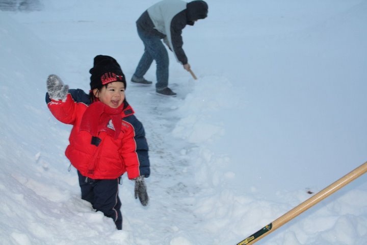 (加拿大时间)Ottawa的雪好大啊,Lori第一次铲雪