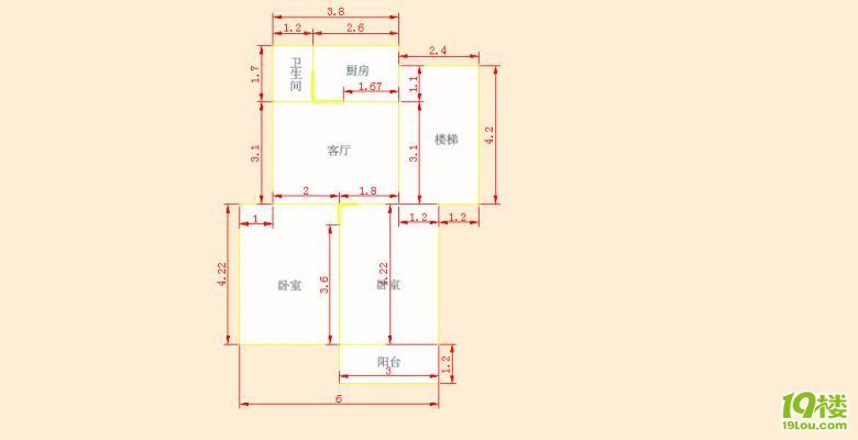 62平小户求设计方案,没有平面图,自己CAD画的