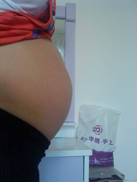 秀怀孕六个月大肚子
