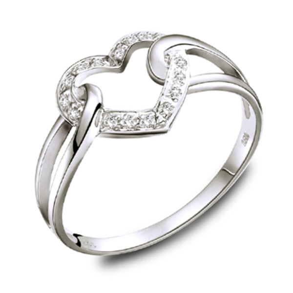 18k白金钻石戒指-订婚戒指