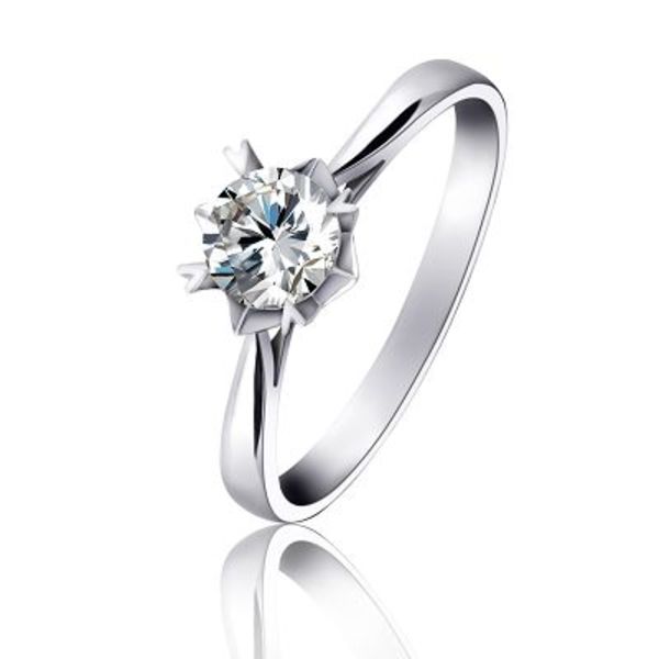 18K白金钻石戒指-订婚戒指