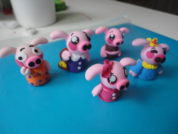 捏泥,这些q猪猪有点花