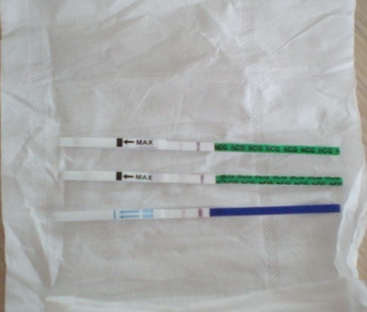 早早孕试纸测试,不知是否怀孕