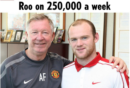 英媒曝鲁尼续约曼联薪金 周薪25万超C罗成世