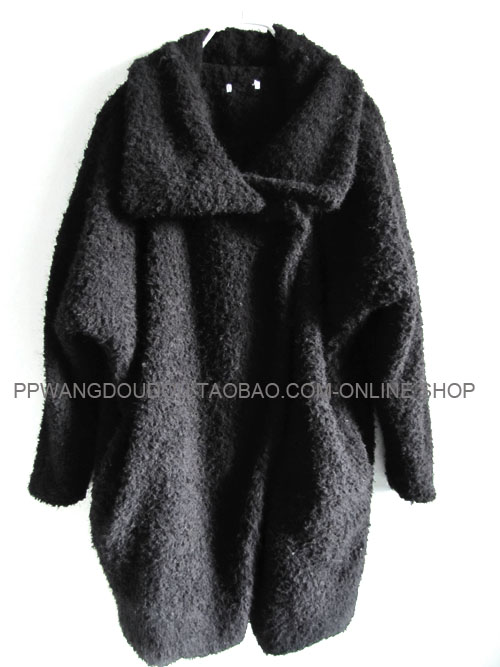 【欧美风】全新,韩国进口黑色多毛毛针织羊羔