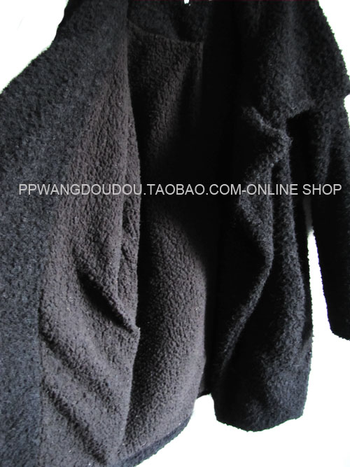 【欧美风】全新,韩国进口黑色多毛毛针织羊羔