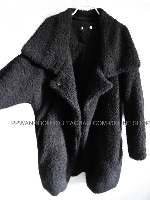 【欧美风】全新,韩国进口黑色多毛毛针织羊羔