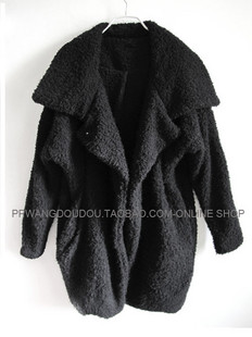 【欧美风】全新,韩国进口黑色多毛毛针织羊羔